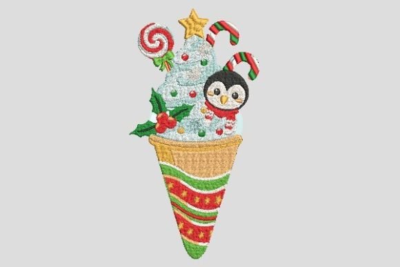 Review: Christmas Ice Cream Cone with Snow Design
