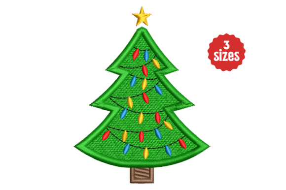 Review: Christmas Tree with String Lights Embroidery