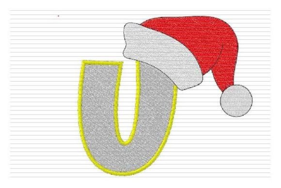 Review: U Letter Christmas Alphabet Santa Hat Design